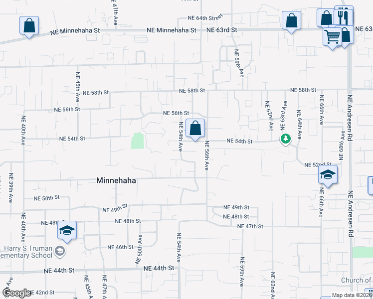 map of restaurants, bars, coffee shops, grocery stores, and more near 5416 Northeast 52nd Street in Vancouver