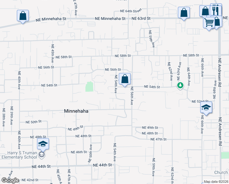 map of restaurants, bars, coffee shops, grocery stores, and more near 5213 Northeast 52nd Circle in Vancouver