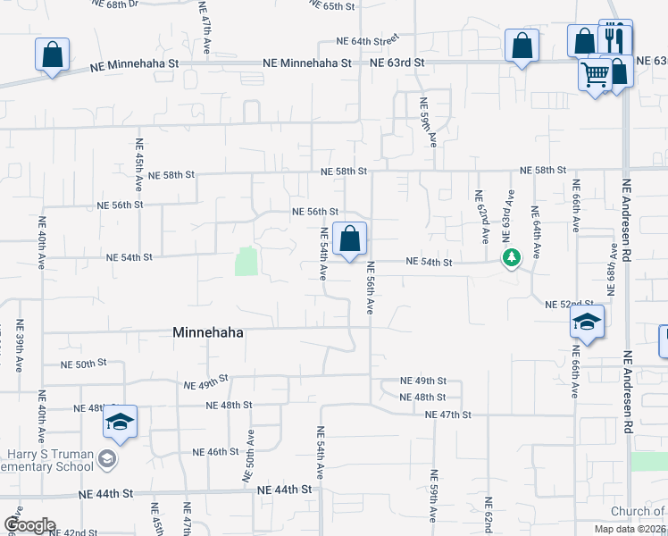 map of restaurants, bars, coffee shops, grocery stores, and more near 5418 Northeast 54th Street in Vancouver