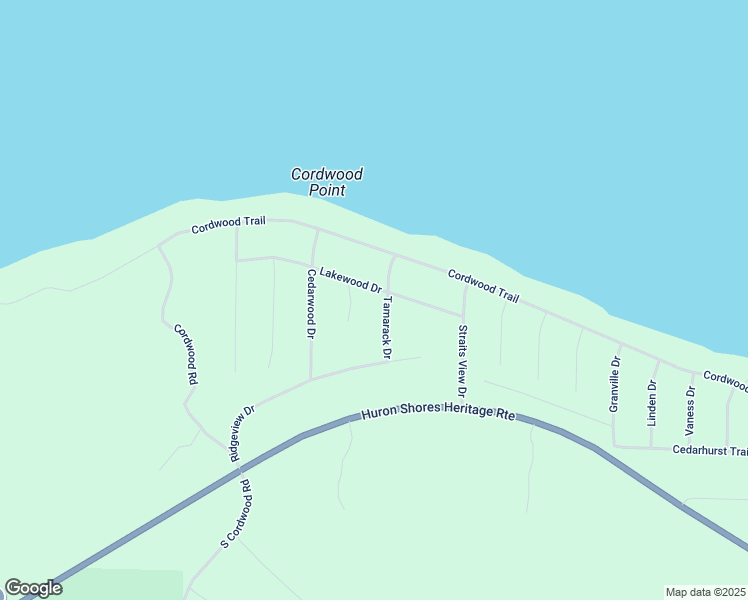 map of restaurants, bars, coffee shops, grocery stores, and more near 8370 Lakewood Drive in Cheboygan