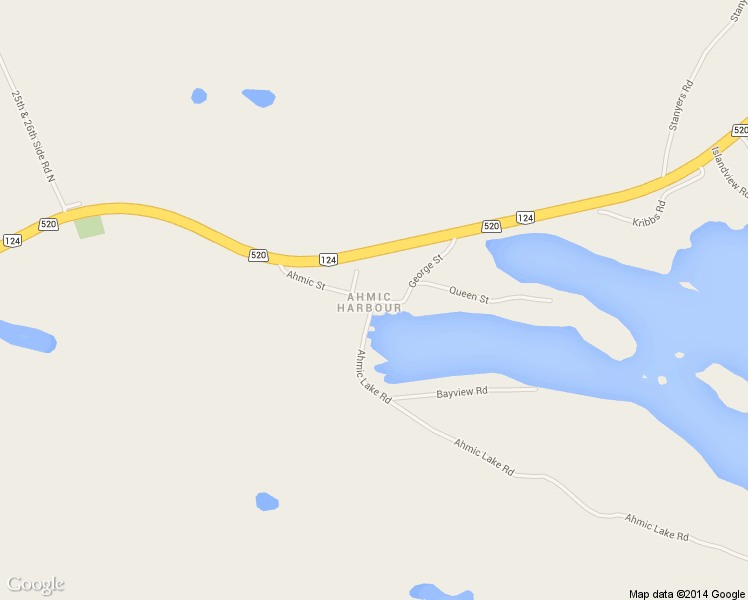 map of restaurants, bars, coffee shops, grocery stores, and more near 0 Ahmic Lake Road in Magnetawan