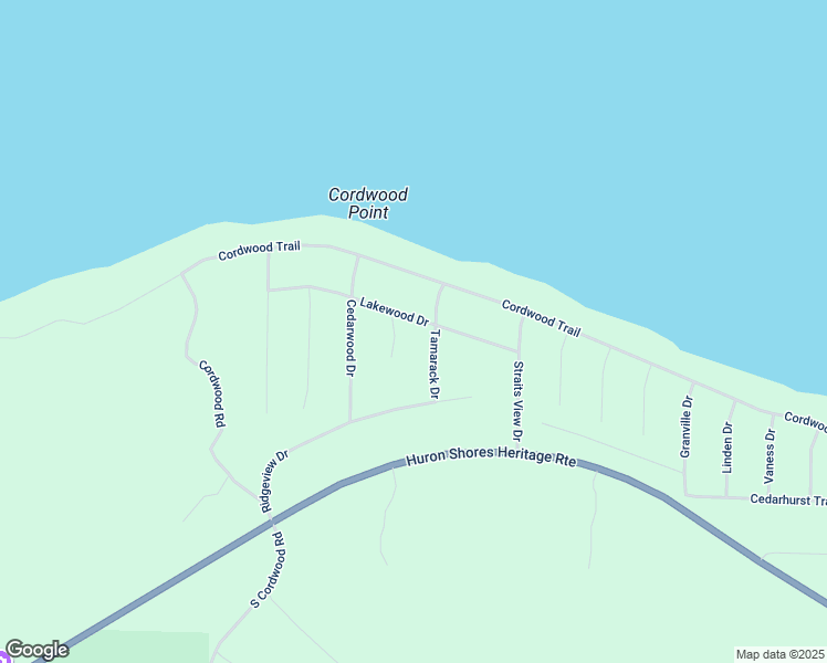 map of restaurants, bars, coffee shops, grocery stores, and more near 8370 Lakewood Drive in Cheboygan