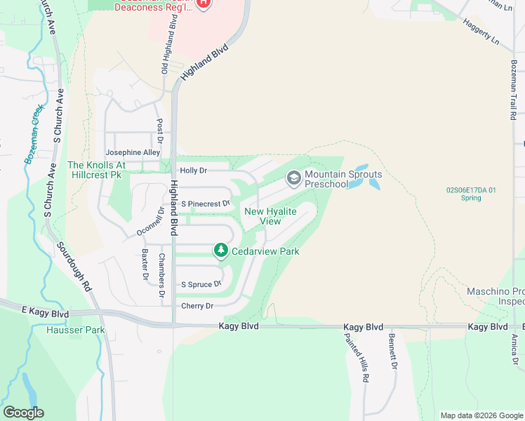 map of restaurants, bars, coffee shops, grocery stores, and more near 1332 Holly Drive in Bozeman
