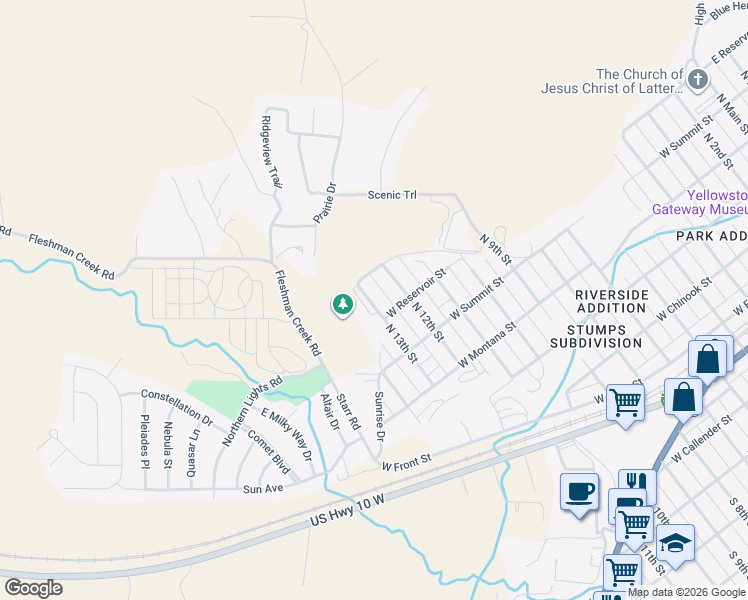 map of restaurants, bars, coffee shops, grocery stores, and more near 814 North 13th Street in Livingston