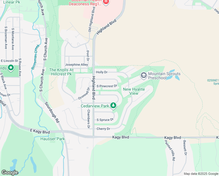 map of restaurants, bars, coffee shops, grocery stores, and more near 1146 South Pinecrest Drive in Bozeman