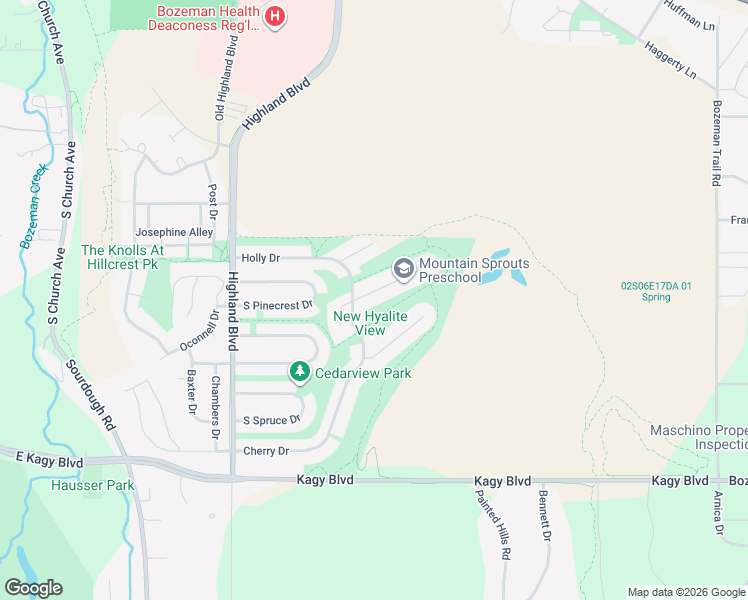 map of restaurants, bars, coffee shops, grocery stores, and more near 1429 Cherry Drive in Bozeman