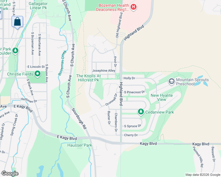 map of restaurants, bars, coffee shops, grocery stores, and more near 15 Access in Bozeman
