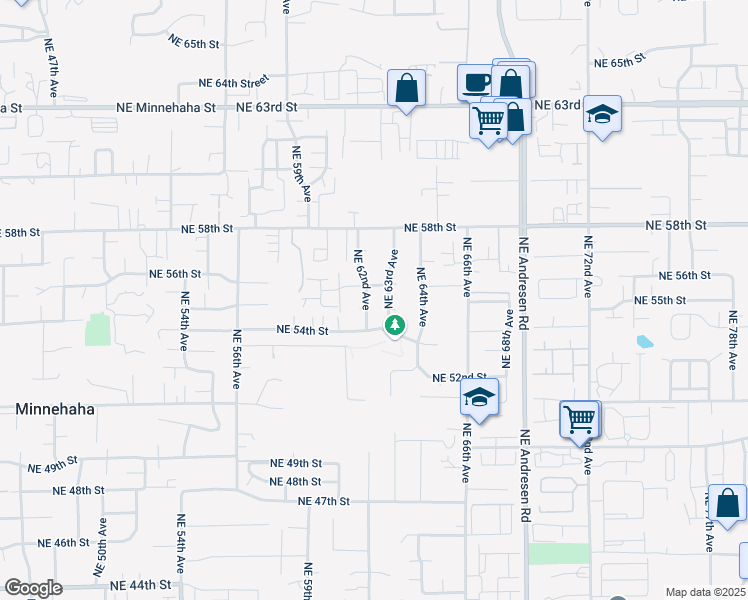 map of restaurants, bars, coffee shops, grocery stores, and more near 6204 Northeast 54th Street in Vancouver