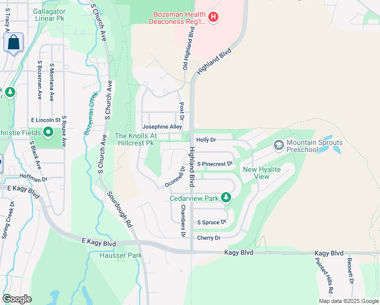 map of restaurants, bars, coffee shops, grocery stores, and more near Bozeman Trail in Bozeman