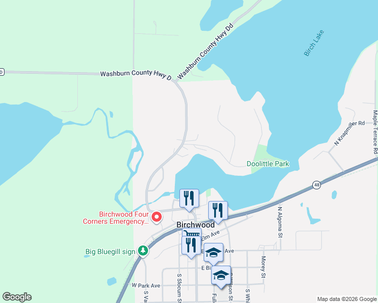 map of restaurants, bars, coffee shops, grocery stores, and more near 701 Wise Road in Birchwood