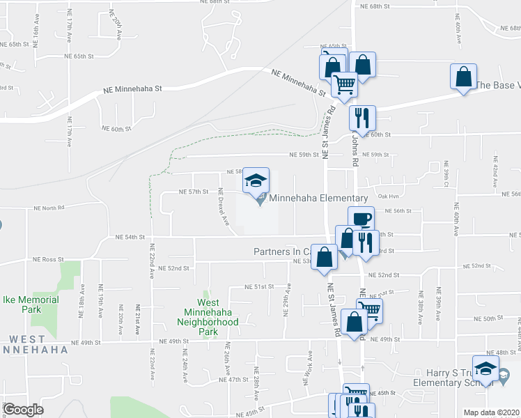 map of restaurants, bars, coffee shops, grocery stores, and more near 2800 Northeast 54th Street in Vancouver
