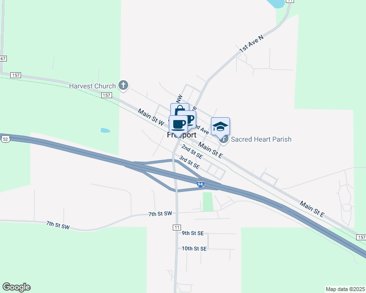 map of restaurants, bars, coffee shops, grocery stores, and more near in Freeport