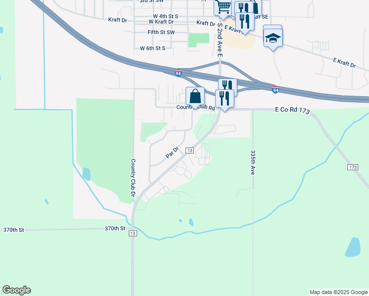 map of restaurants, bars, coffee shops, grocery stores, and more near 105 Bogey Run in Melrose