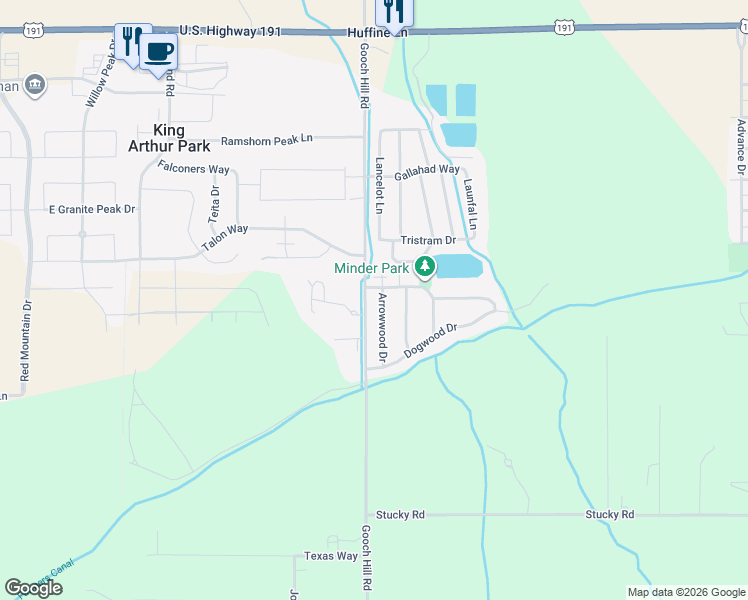 map of restaurants, bars, coffee shops, grocery stores, and more near 5701 Arrowwood Drive in Bozeman