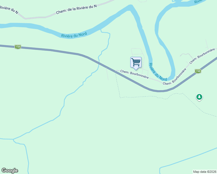 map of restaurants, bars, coffee shops, grocery stores, and more near Route Principale in Lachute