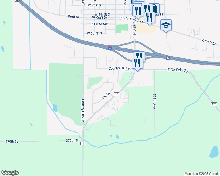 map of restaurants, bars, coffee shops, grocery stores, and more near 105 Bogey Run in Melrose