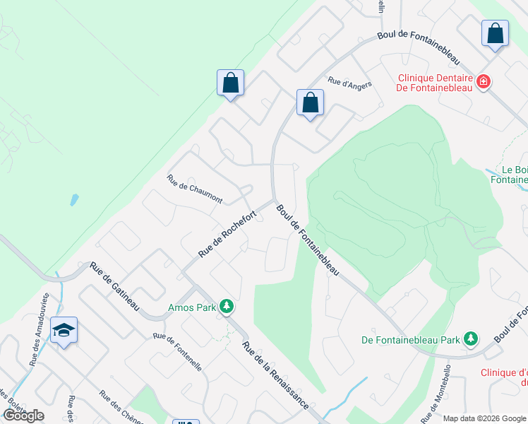 map of restaurants, bars, coffee shops, grocery stores, and more near 2 Rue de Rochefort in Blainville