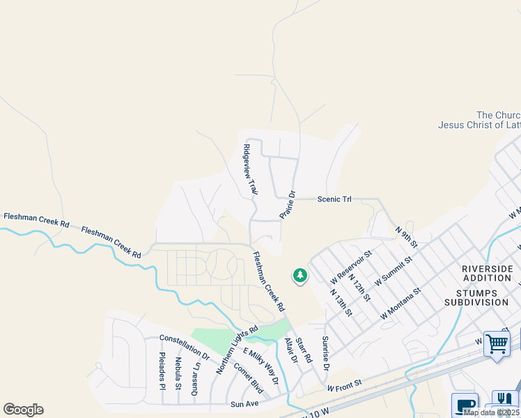 map of restaurants, bars, coffee shops, grocery stores, and more near 1018 Prairie Dr in Livingston