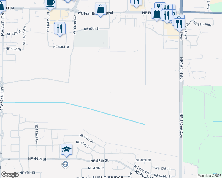 map of restaurants, bars, coffee shops, grocery stores, and more near 5721 Northeast 152nd Avenue in Vancouver