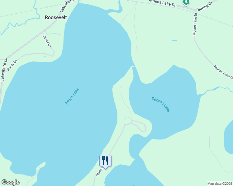 map of restaurants, bars, coffee shops, grocery stores, and more near 4185 Moen Lake Road in Rhinelander