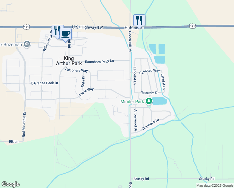 map of restaurants, bars, coffee shops, grocery stores, and more near 53 Bow Perch Lane in Bozeman