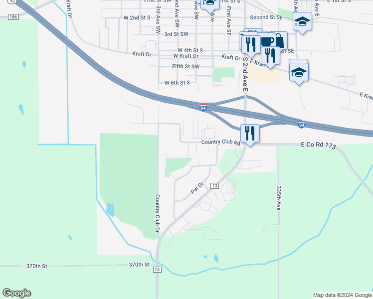 map of restaurants, bars, coffee shops, grocery stores, and more near 190 Country Club Road in Melrose