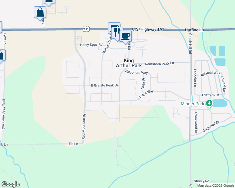 map of restaurants, bars, coffee shops, grocery stores, and more near Blaze Peak Court in Bozeman
