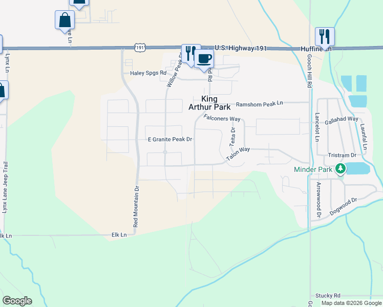 map of restaurants, bars, coffee shops, grocery stores, and more near Blaze Peak Court in Bozeman