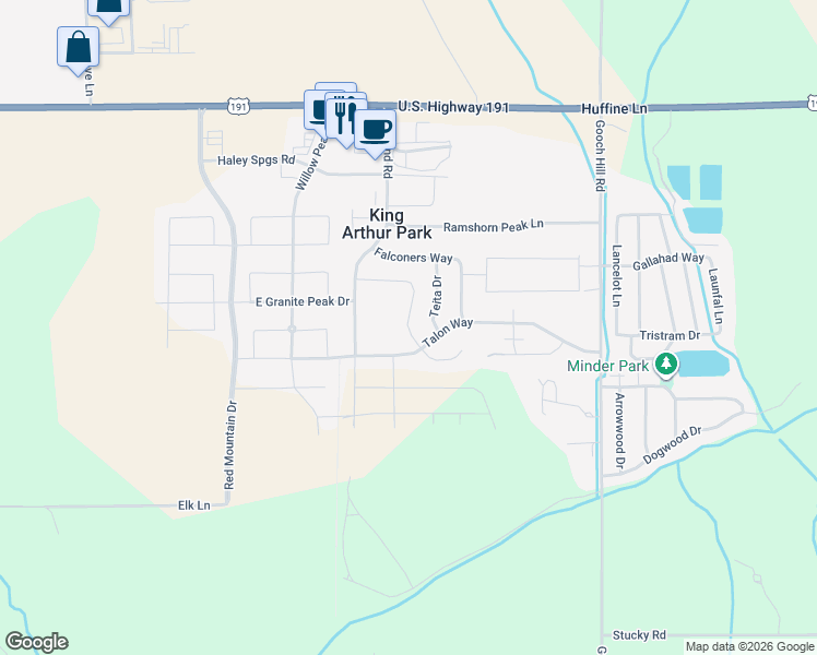 map of restaurants, bars, coffee shops, grocery stores, and more near 260 Talon Way in Bozeman