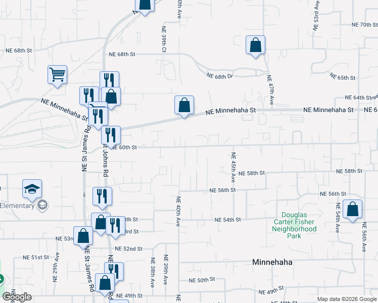 map of restaurants, bars, coffee shops, grocery stores, and more near 4019 Northeast 60th Street in Vancouver