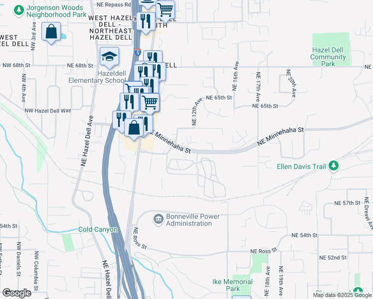map of restaurants, bars, coffee shops, grocery stores, and more near 886 Northeast 12th Court in Vancouver