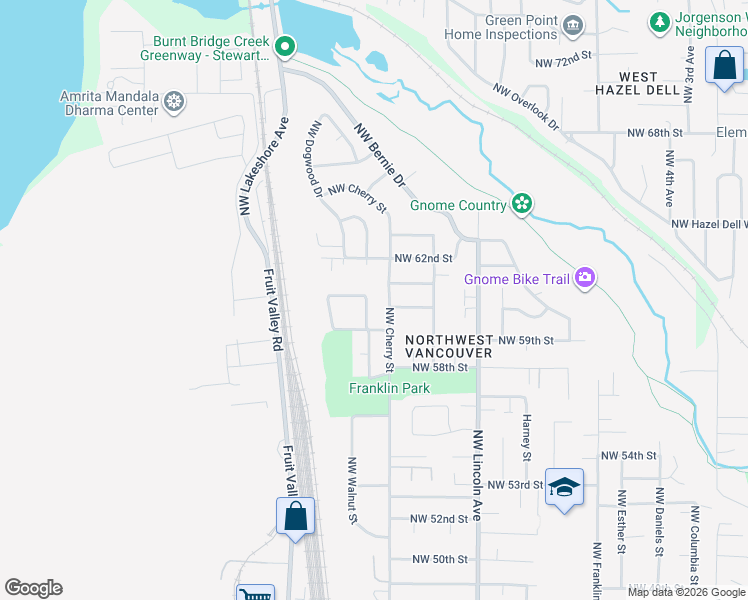 map of restaurants, bars, coffee shops, grocery stores, and more near 6000 Northwest Cherry Street in Vancouver