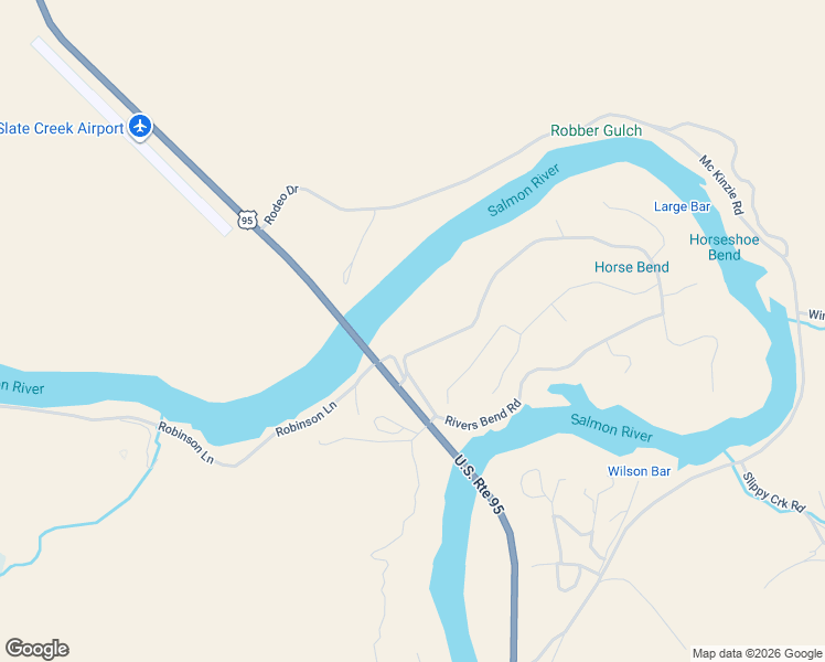 map of restaurants, bars, coffee shops, grocery stores, and more near 120 Rivers Bend Road in White Bird