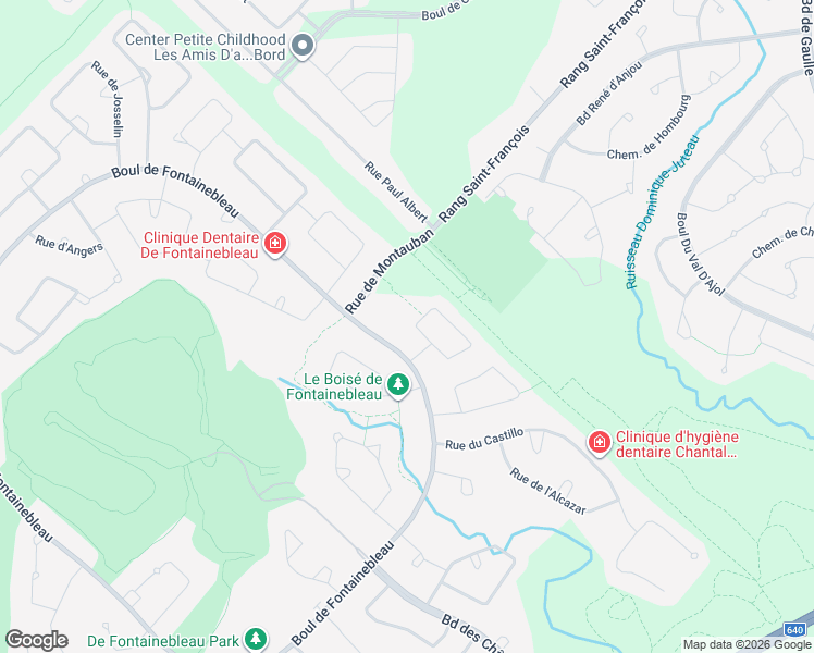 map of restaurants, bars, coffee shops, grocery stores, and more near 45 Rue des Visconti in Blainville