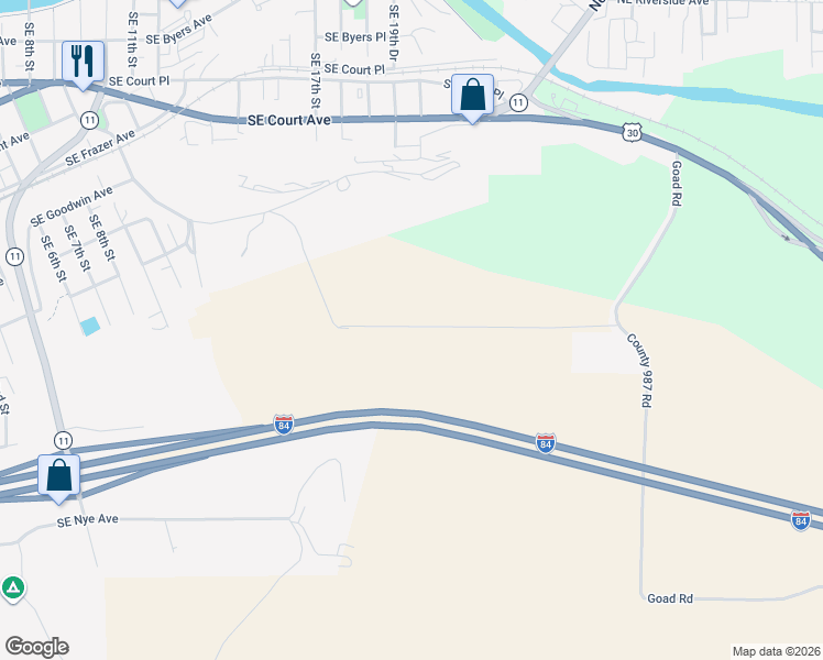 map of restaurants, bars, coffee shops, grocery stores, and more near in Pendleton