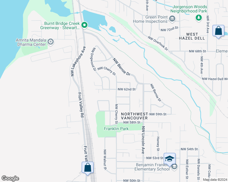 map of restaurants, bars, coffee shops, grocery stores, and more near 1501 Northwest 62nd Street in Vancouver