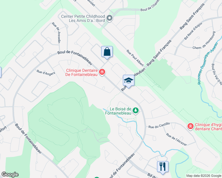 map of restaurants, bars, coffee shops, grocery stores, and more near 4 Rue de Servando in Blainville