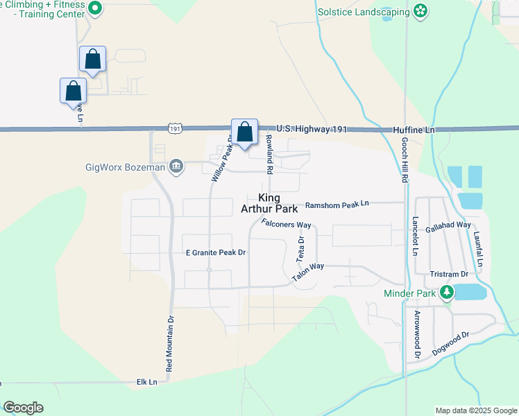 map of restaurants, bars, coffee shops, grocery stores, and more near 60 Outlier Way in Bozeman