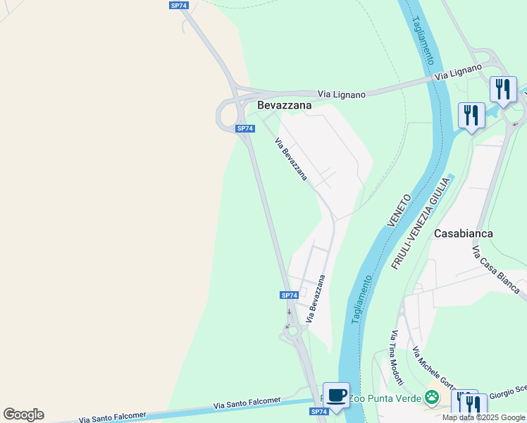 map of restaurants, bars, coffee shops, grocery stores, and more near in Metropolitan City of Venice