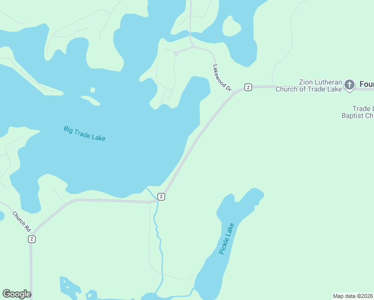 map of restaurants, bars, coffee shops, grocery stores, and more near 12088 County Road Z in Grantsburg