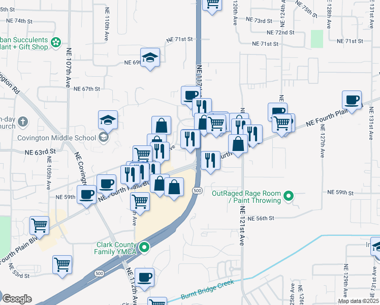 map of restaurants, bars, coffee shops, grocery stores, and more near in Vancouver