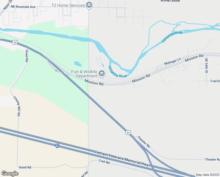 map of restaurants, bars, coffee shops, grocery stores, and more near 44882 Mission Road in Pendleton