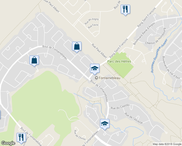 map of restaurants, bars, coffee shops, grocery stores, and more near 3 Rue de Montauban in Blainville