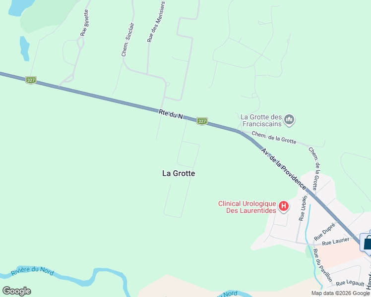 map of restaurants, bars, coffee shops, grocery stores, and more near 120 Rue Sainte Croix in Lachute
