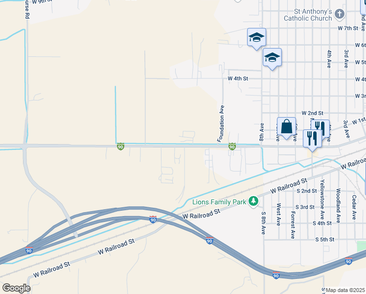 map of restaurants, bars, coffee shops, grocery stores, and more near 1201 Old U.S. 10 in Laurel