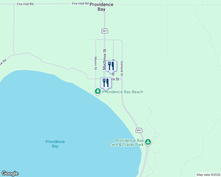 map of restaurants, bars, coffee shops, grocery stores, and more near 111 McNevin Street in Providence Bay