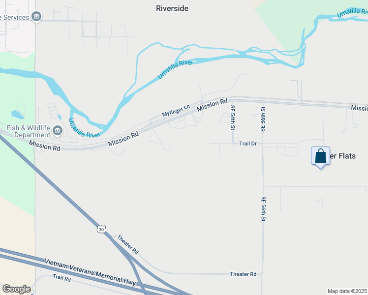 map of restaurants, bars, coffee shops, grocery stores, and more near 73401 Memory Lane in Pendleton