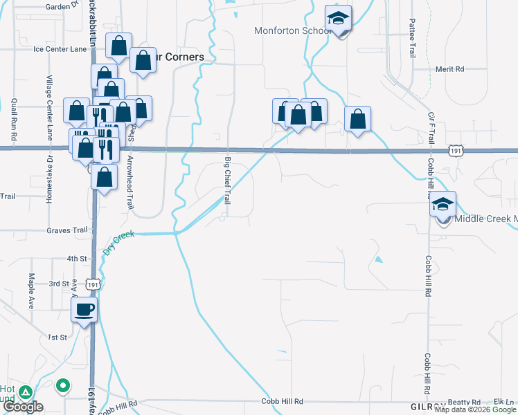 map of restaurants, bars, coffee shops, grocery stores, and more near 33 Sun Dance Trail in Bozeman