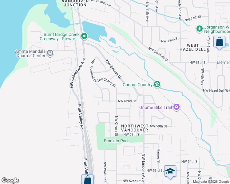 map of restaurants, bars, coffee shops, grocery stores, and more near 6302 Northwest Cherry Street in Vancouver