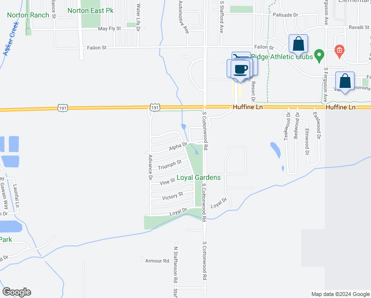 map of restaurants, bars, coffee shops, grocery stores, and more near 4801 Alpha Drive in Bozeman